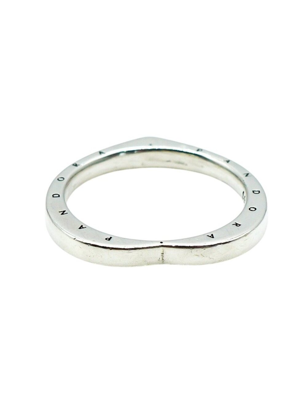 Pandora Signature Heart Ring Sterling Silver Size 6 Engraved Band Retired